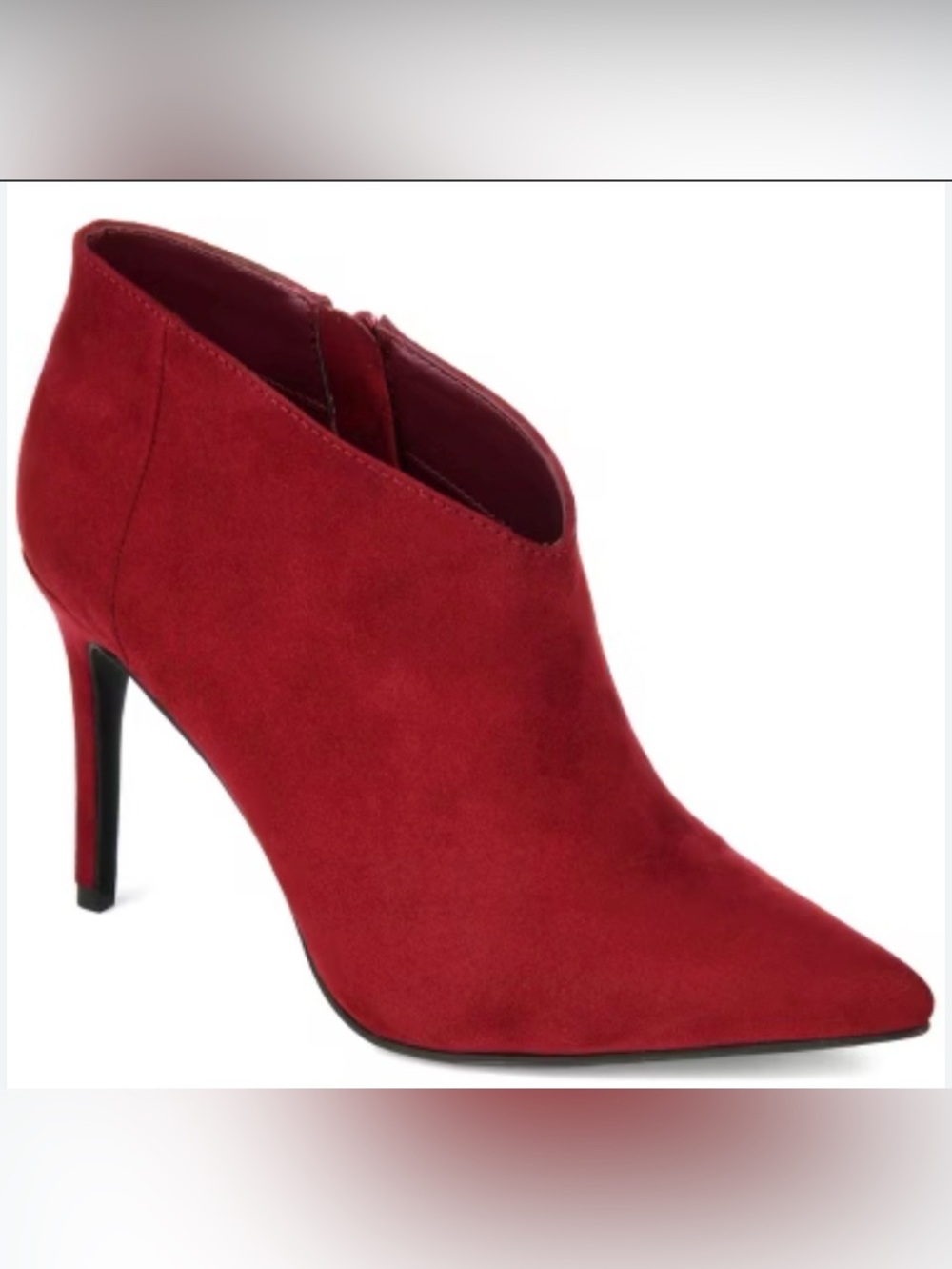 Journee Women's Comfort Foam Demmi Faux Suede Burgundy Red Booties sz 6.5 NWT